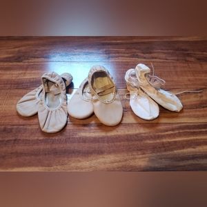 3 girls ballet shoes size 1 & 13 leather & canvas Stelle Capezio & Wear Moi